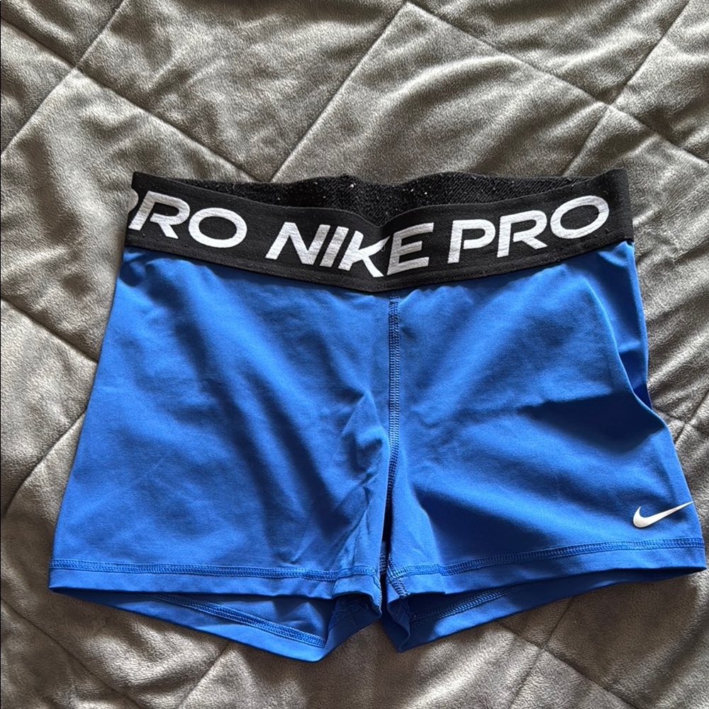 Nike Blue and Black Athletic Compression Shorts
